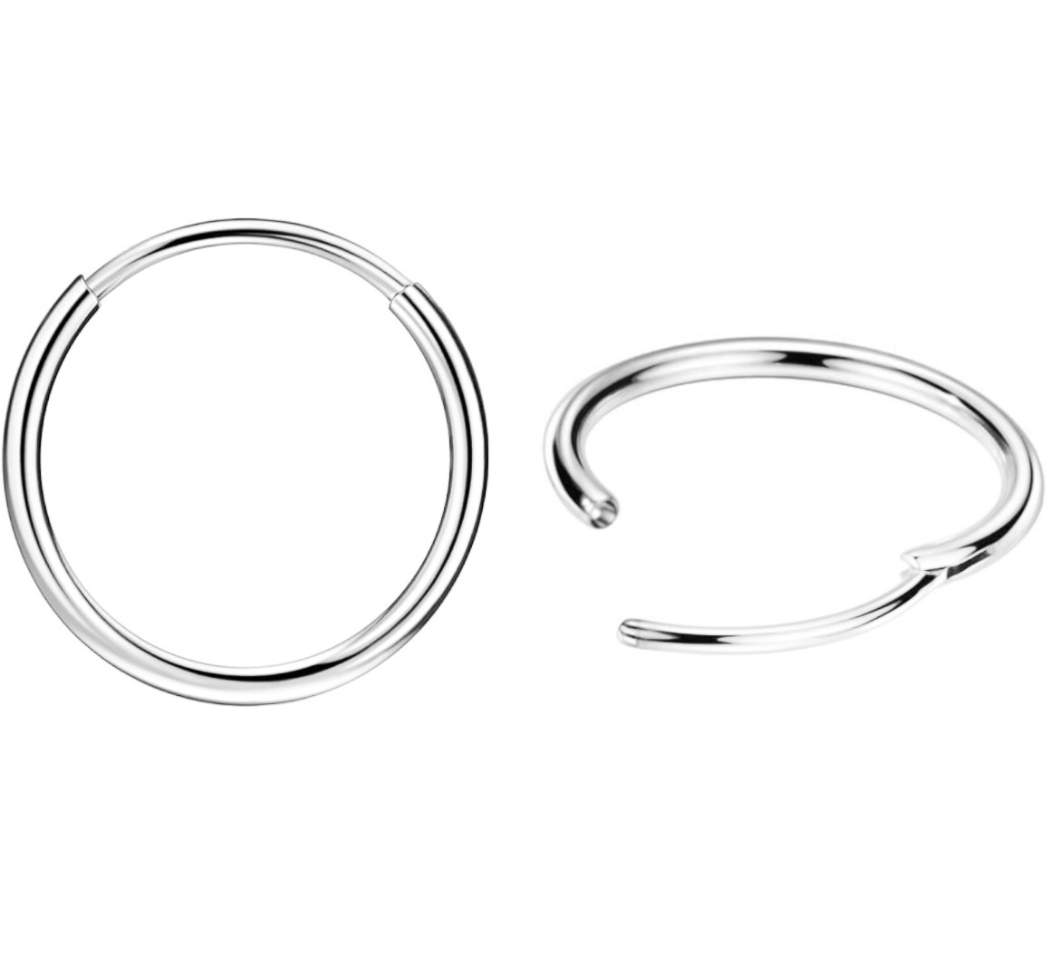 3pk 18-20-30MM 925 Solid Sterling Silver Hoop Earring-Endless Hoop Earrings Set