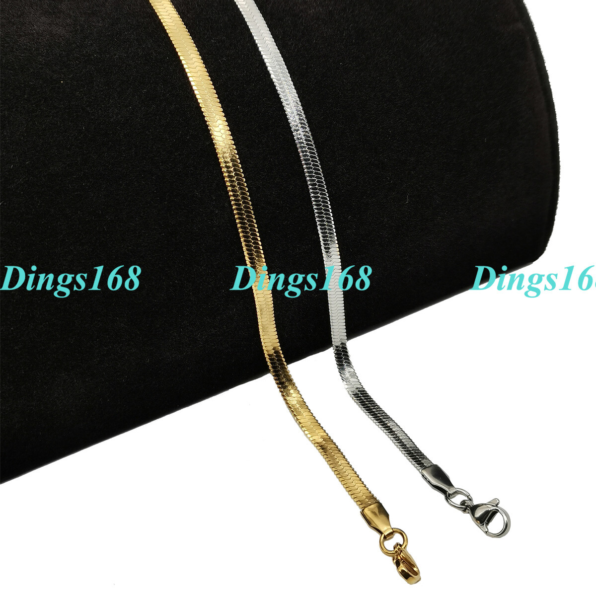 18K Gold Filled Herringbone Chain Necklace 16/18/20/22″/24″ 2/3/4mm/5mm Wide A14