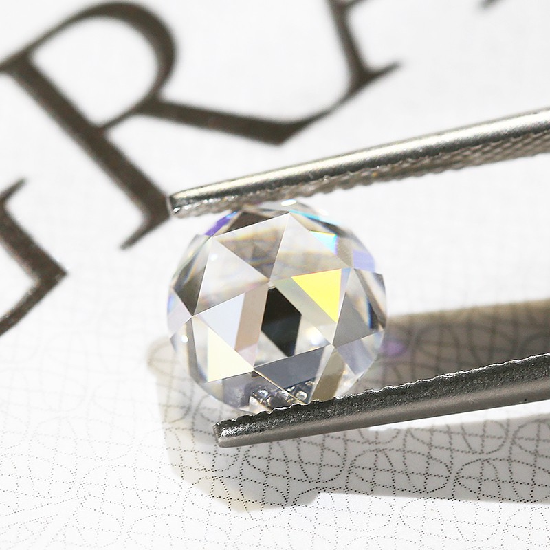 2-12mm Round Shape Flat Rose Cut Moissanite Loose Stone D Color VVS1 Gemstones