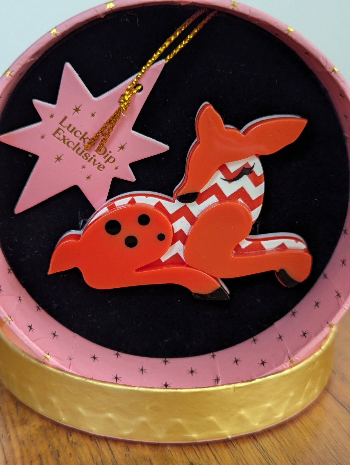 Erstwilder Dot The Dozing Deer Resin Brooch Lucky Dip Exclusive 2023 NWT
