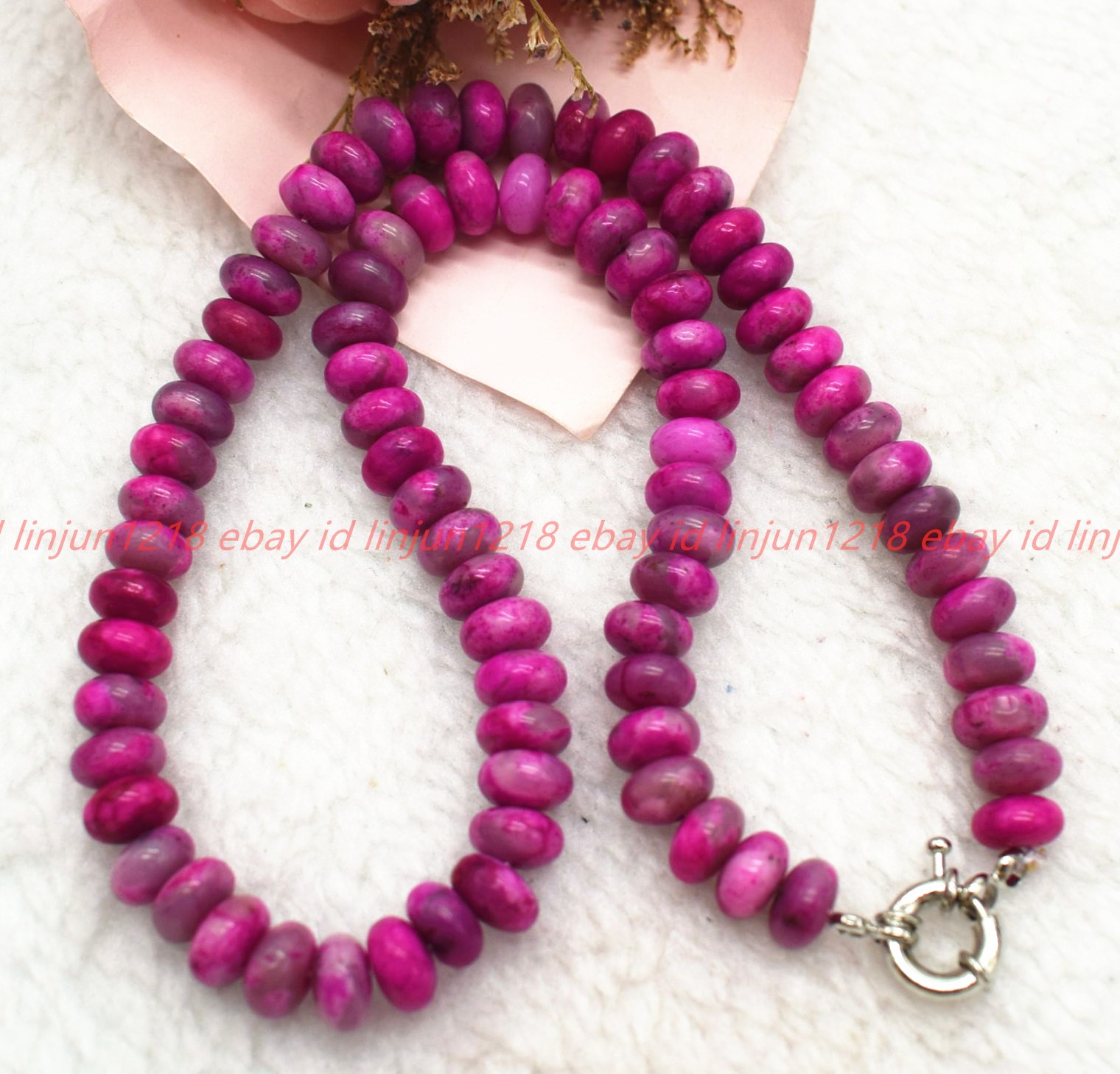 Natural Pretty 5x8mm Rose Red Crazy Agate Gems Rondelle Bead Necklace 16-36in
