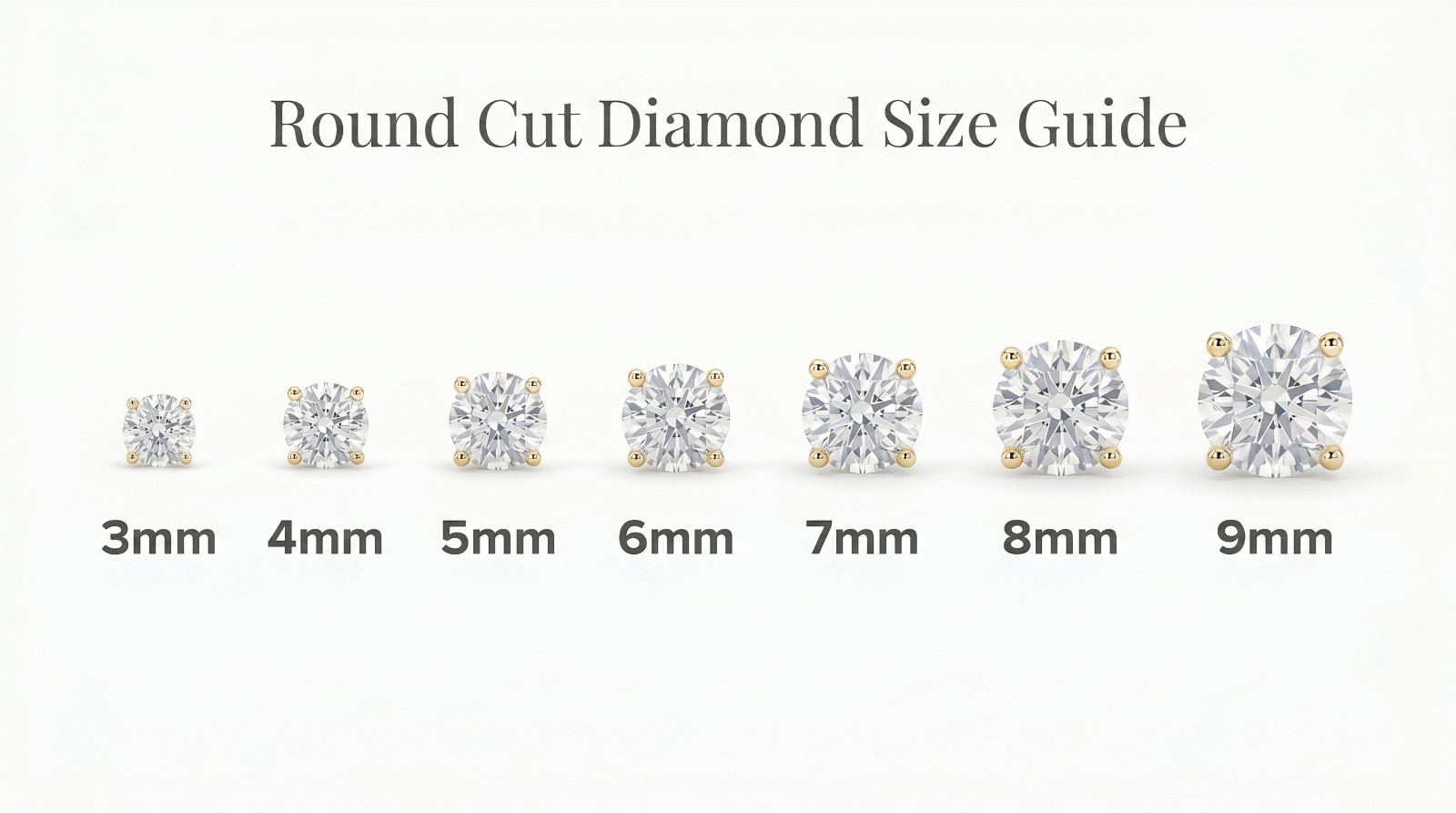 14K Solid Yellow Gold Round Solitaire Cubic Zirconia Push Back Ear Stud Earrings