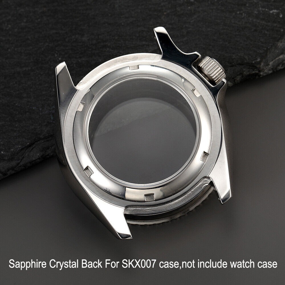 33mm Transparent Sapphire Glass Case Back Cover For Seiko SKX007 SKX009 SKX173;