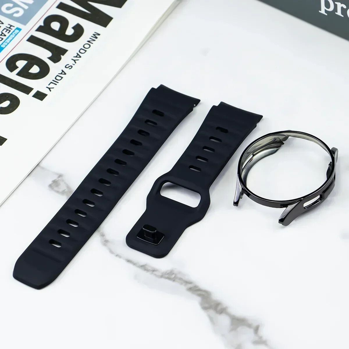 Silicone Band Strap+Case for Samsung Galaxy Watch 4 5 6 7 40/42/43/44/45/46/47mm