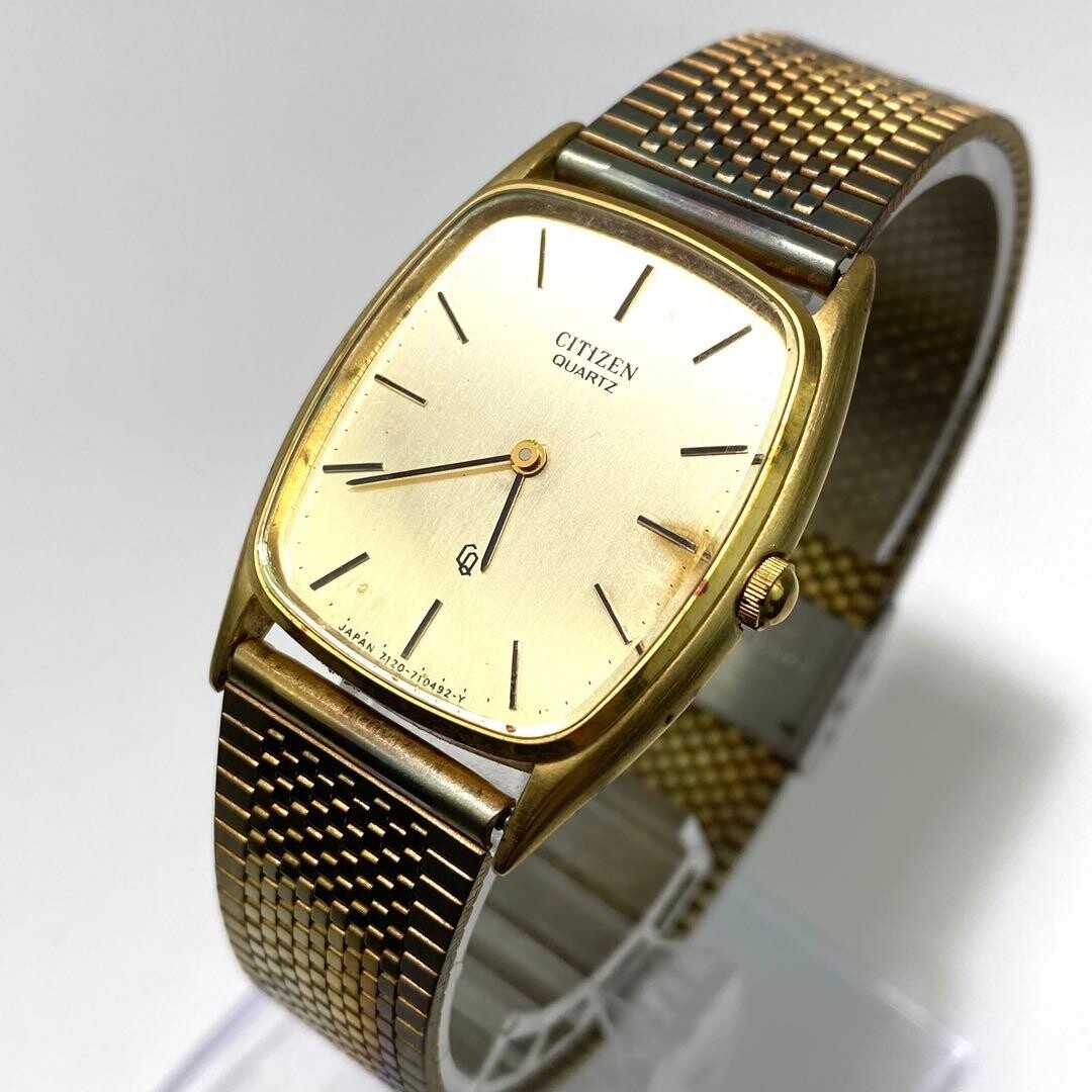 CITIZEN Wristwatch Quartz Stick Indexes Mesh Bracelet Authentic From Japan