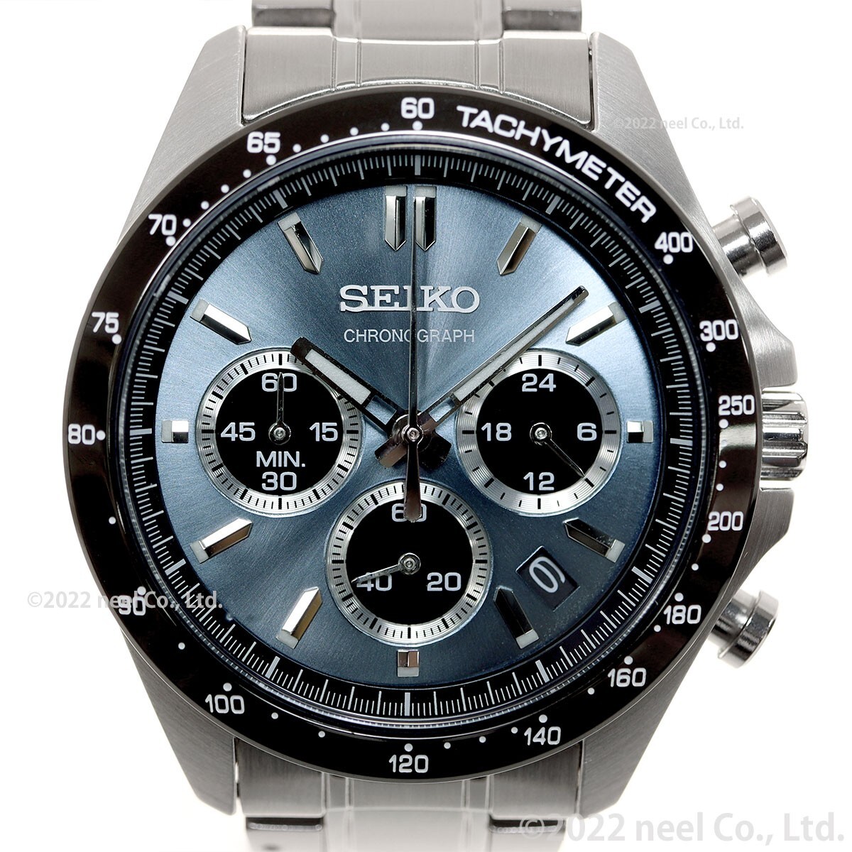 SEIKO Spirit SBTR027 Light Blue Stainless Chronograph Men`s Watch New Japan Box