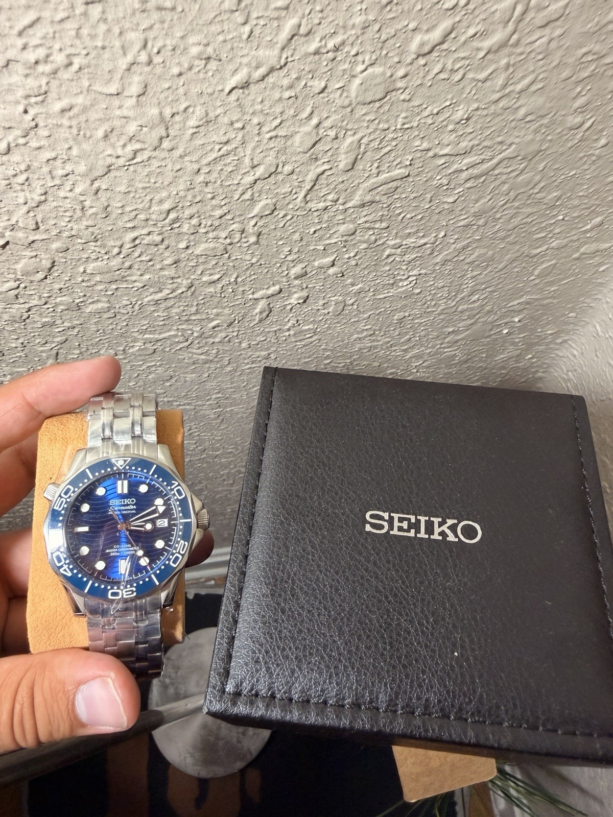 Seiko Mod Seamaster Automatic Diver 42mm Blue Dial/Bezel Date Steel w/Box