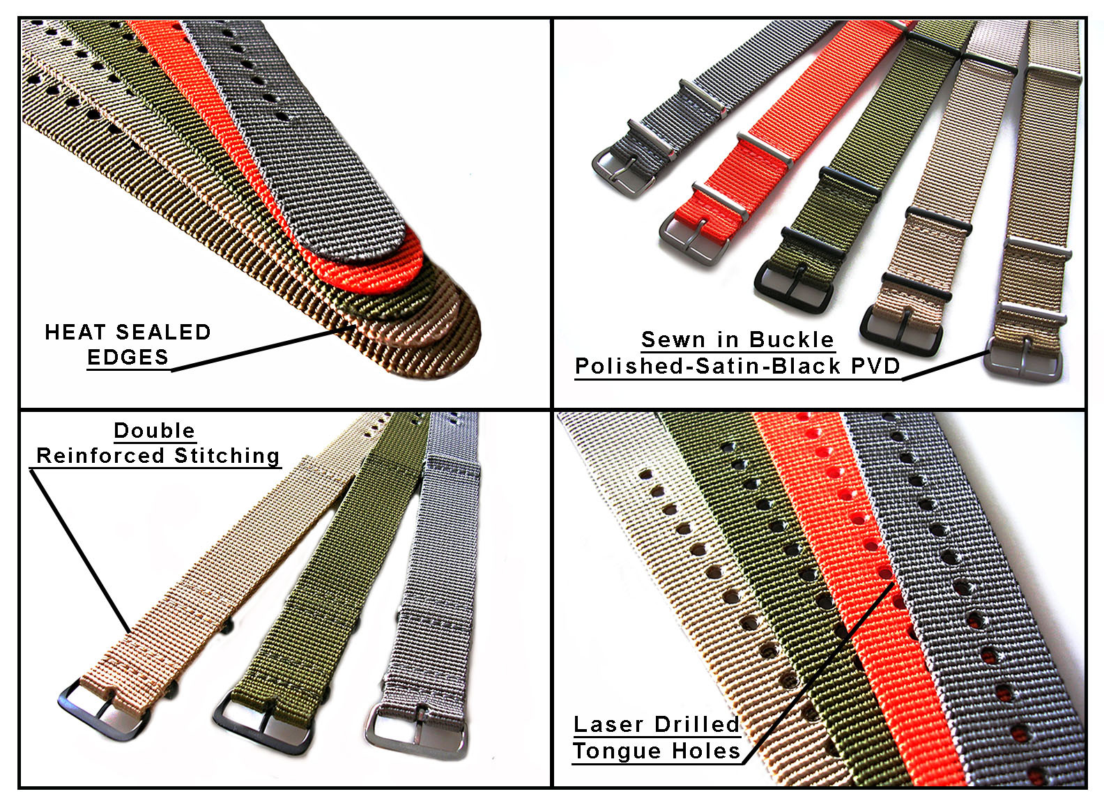 NATO ® X-treme Heavy ballistic nylon G10 Military Sport watchband strap bond USA