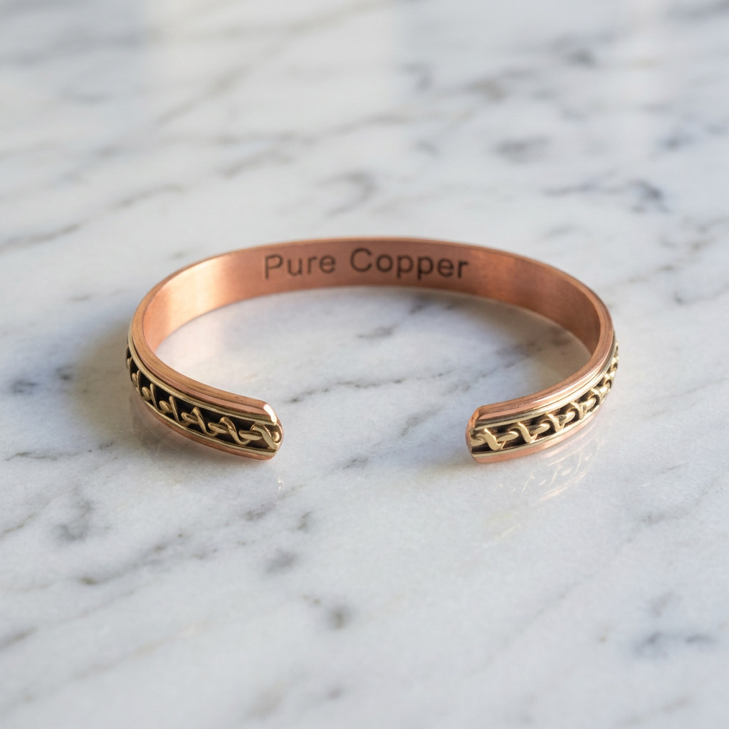 Tri Tone Solid Pure Copper Magnetic Cuff – Arthritis Therapy Bracelet Twist