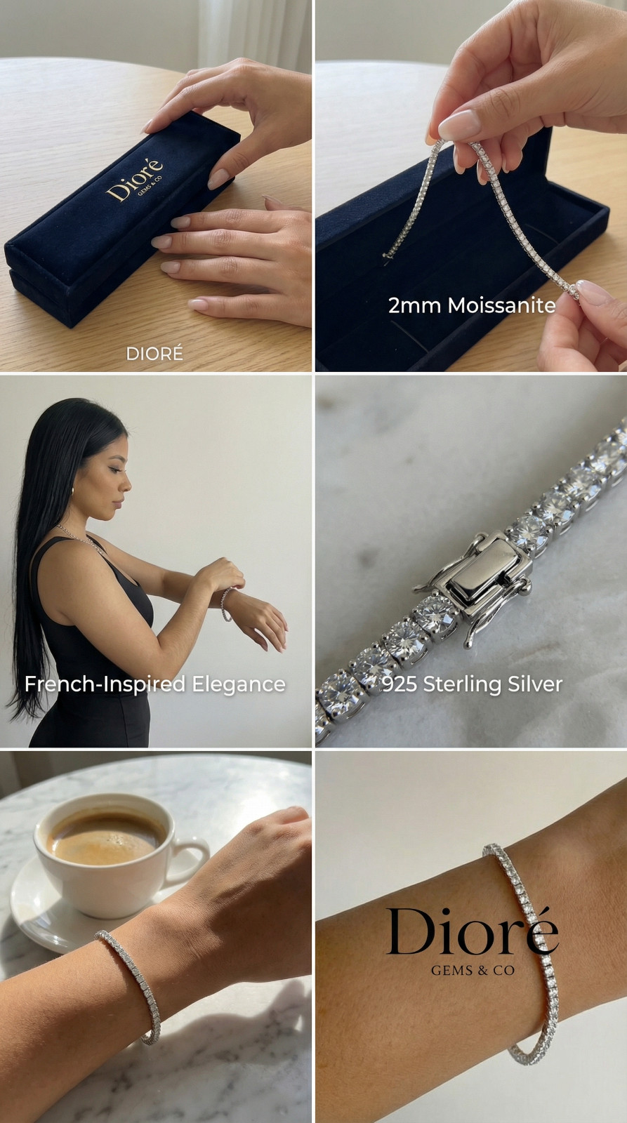 50% OFF VALENTINES DEAL | 2mm REAL Moissanite Tennis Bracelet | 6.5 in