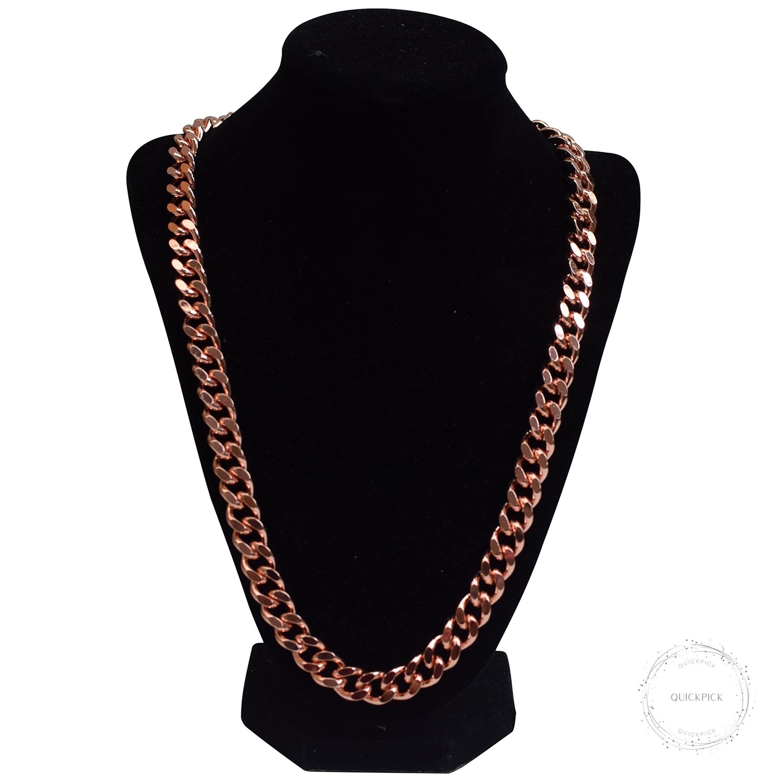 1 Pure Copper Cuban Link Necklace Heavy Solid Statement Jewelry Chain 24″ Unisex