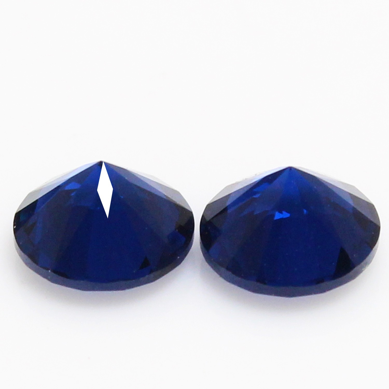 Natural Certified Ceylon Blue Sapphire 5.00 MM Round Cut Pair Loose Gemstones