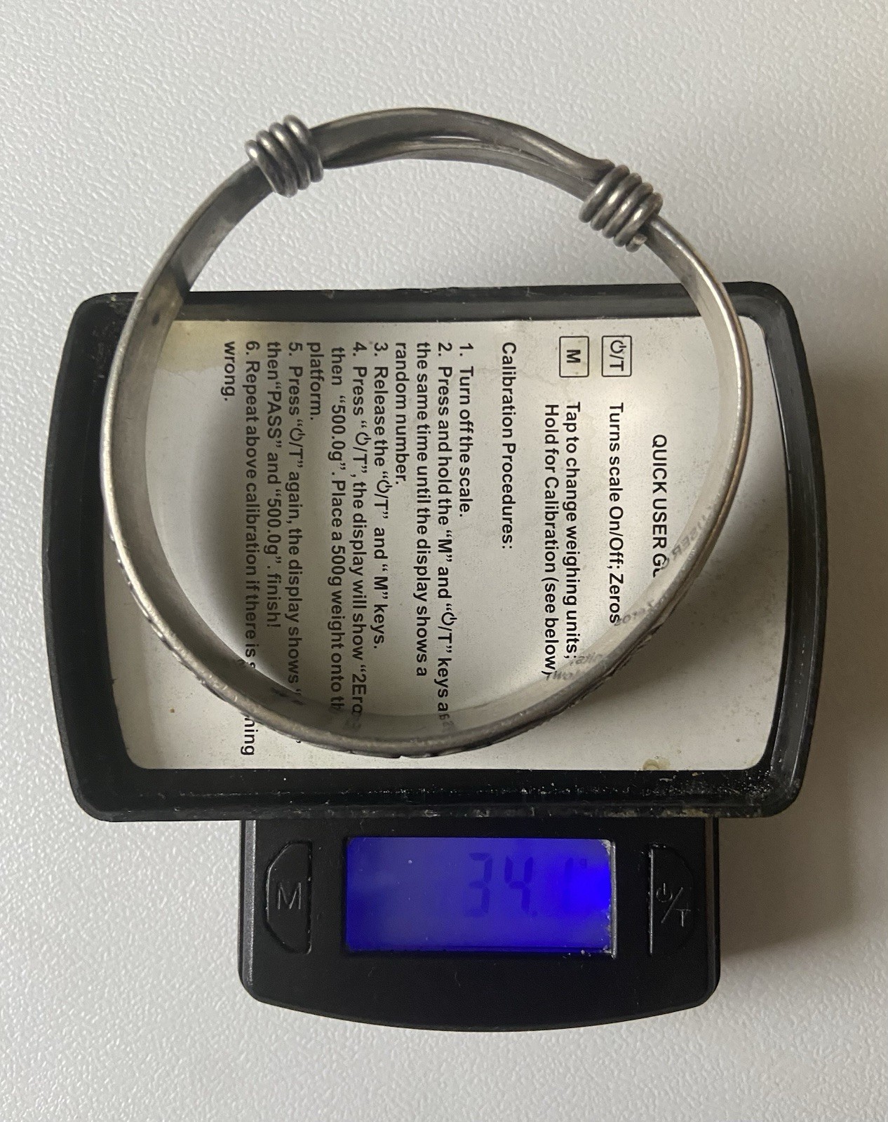 Fine Silver 990 Engraved Cuff Bracelet 34.1g
