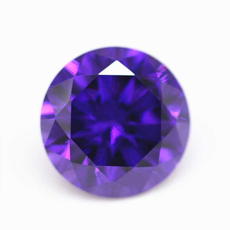 Purple Sapphire Round Faceted Cut Shape AAA VVS Loose Gemstone 6*6-15*15mm