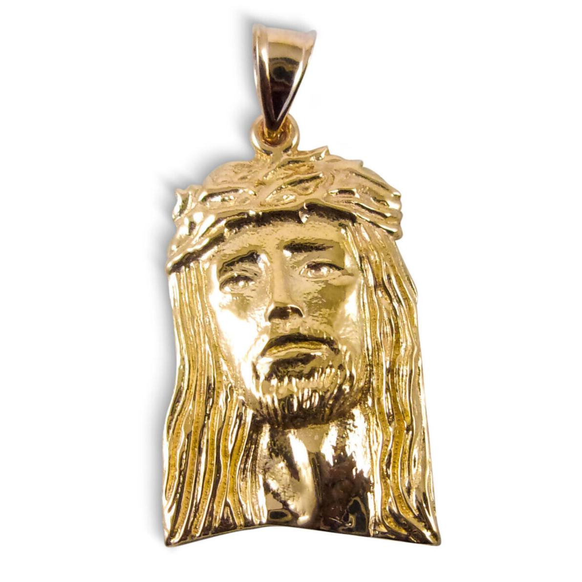 Solid 18K Yellow Gold Jesus Piece Gold Jesus Pendant 2.9g 1″