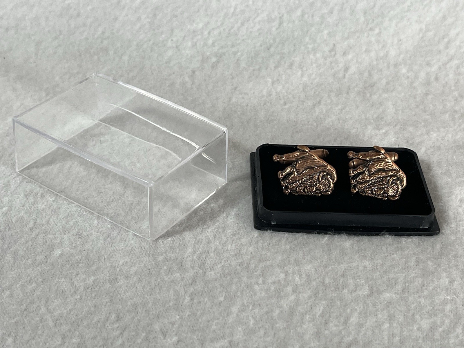 Buffalo Trace Standing Bison Copper Cufflink Pair In Box (see Description**)