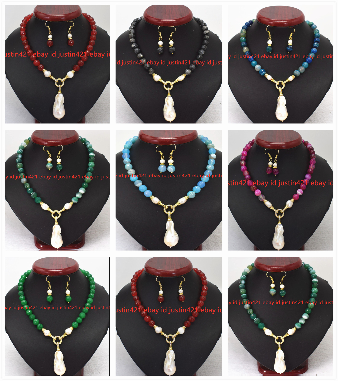 6/8/10/12mm Faceted Beads White Keshi Baroque Pearl Pendant Necklace Earrings