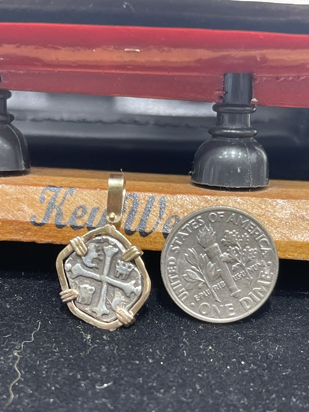 Replica ATOCHA Silver Mini Pendant In 14k Gold Bezel Handmade From Atocha Silver