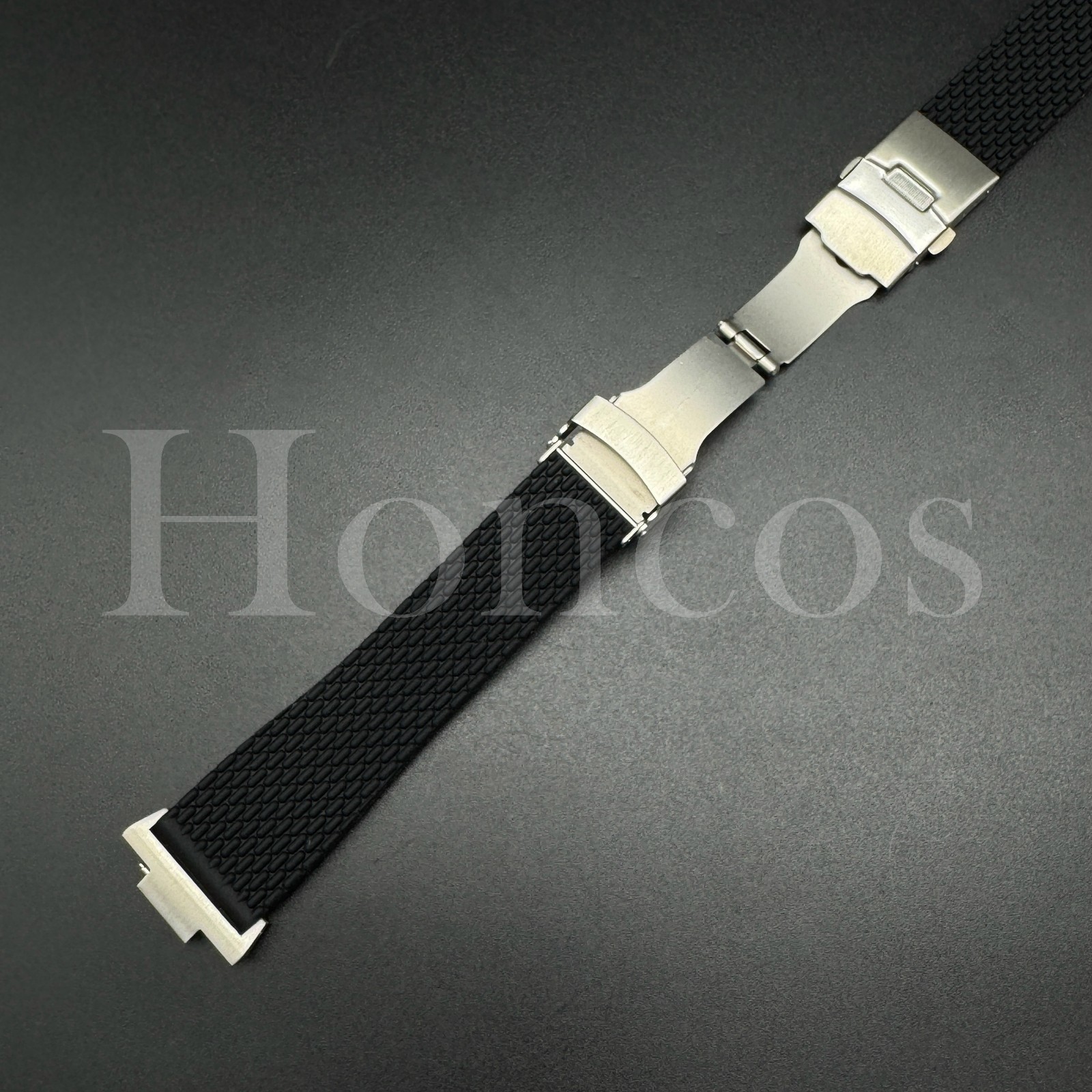 Replacement Black Mesh Rubber Band Watch Strap Fits for Tissot PRX Clasp Adapter