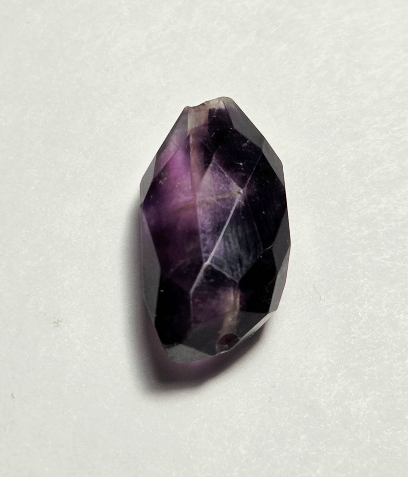 Genuine Amethyst Large Faceted Nugget Bead For Pendant 25x12mm