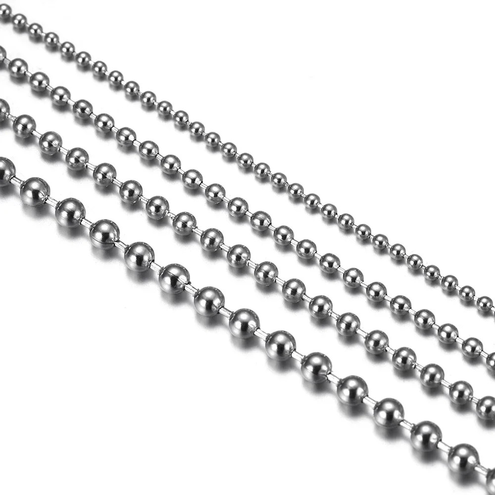 Stainless Steel Finished Chains Necklace Ball Chain with Findings Bundle Steel J