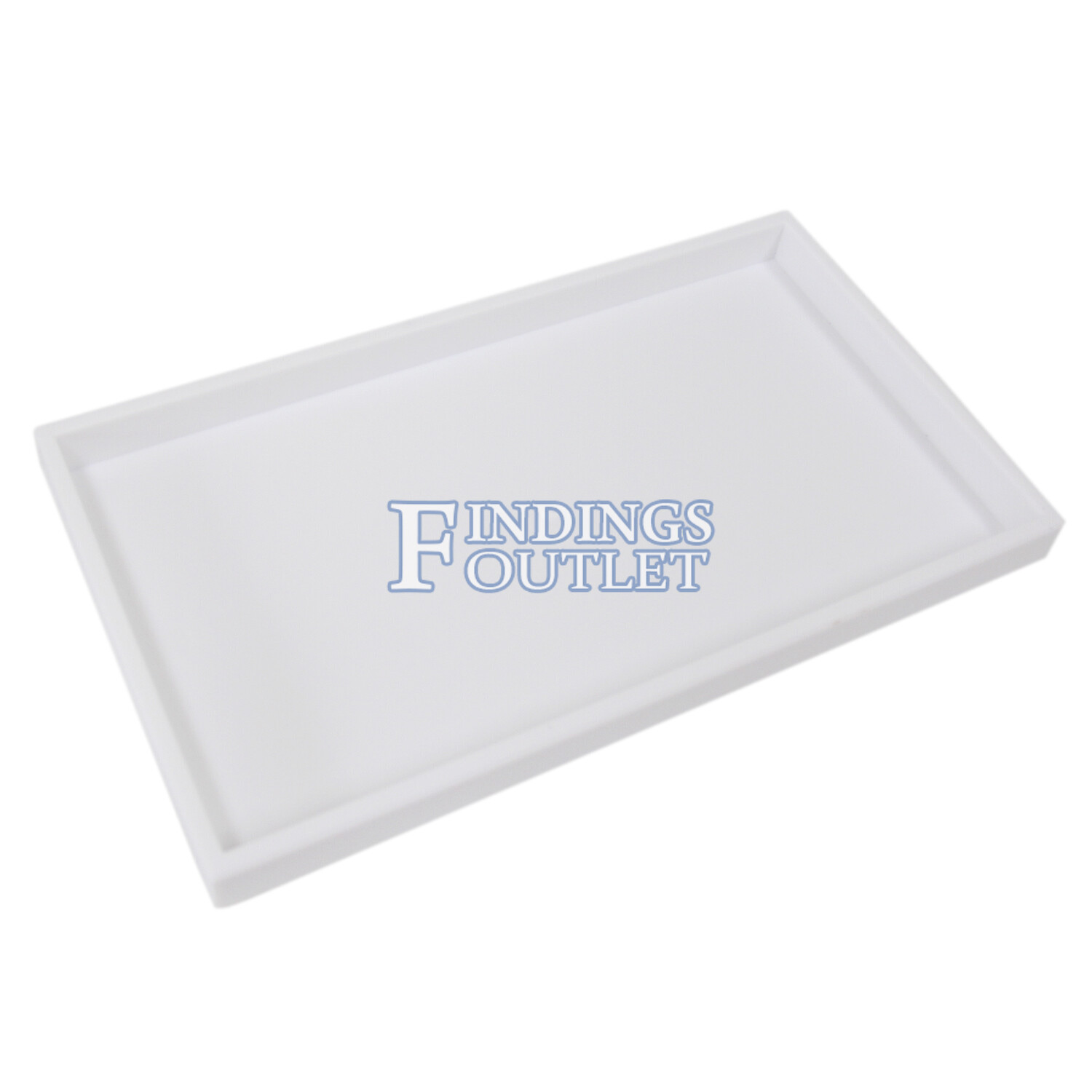 White Plastic Tray Full Size Stackable Tray For Jewelry Rings Chains Bracelets