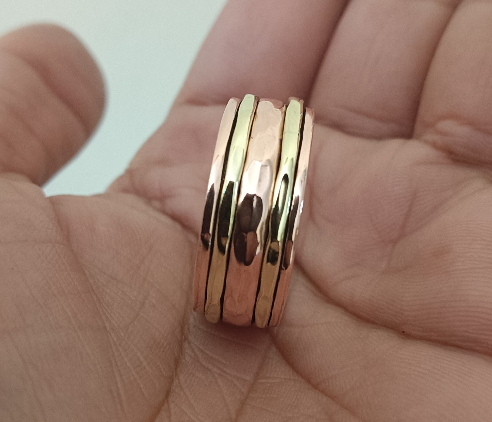 Solid 100% Pure Copper Spinner Band Ring Handmade Boho Thumb Ring All Size SR636