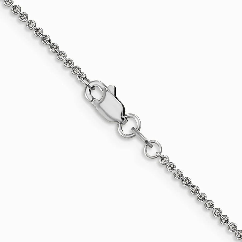 14K White Gold 1.4mm Round Cable Chain Necklace 16″-24″