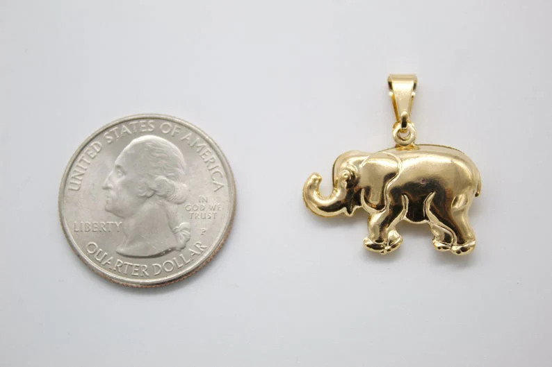 18K Gold Filled Elephant Pendant