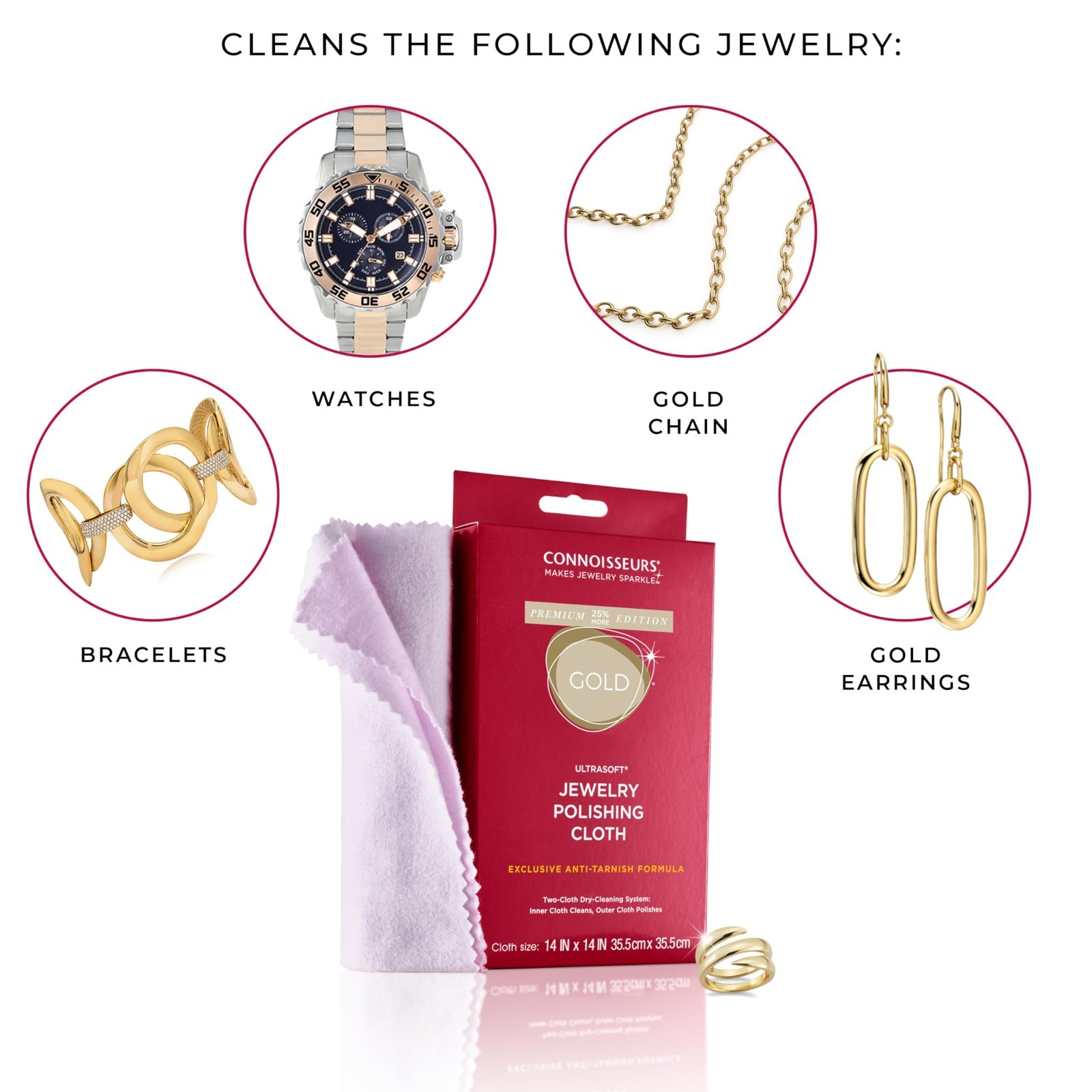 Extra Large Polishing Cloth Bundle for Silver & Gold Jewelry – 2 Pack, 14×14″ –