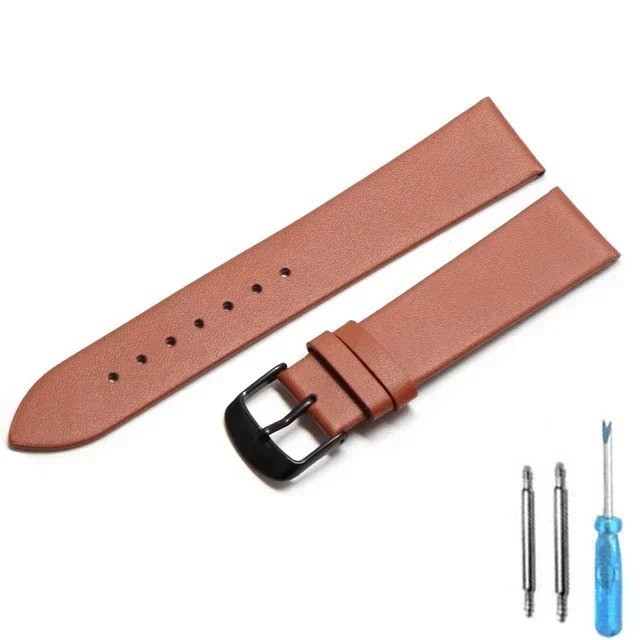 12–22mm Watchband Bracelet Soft Smooth Band Genuine Leather Watch Strap