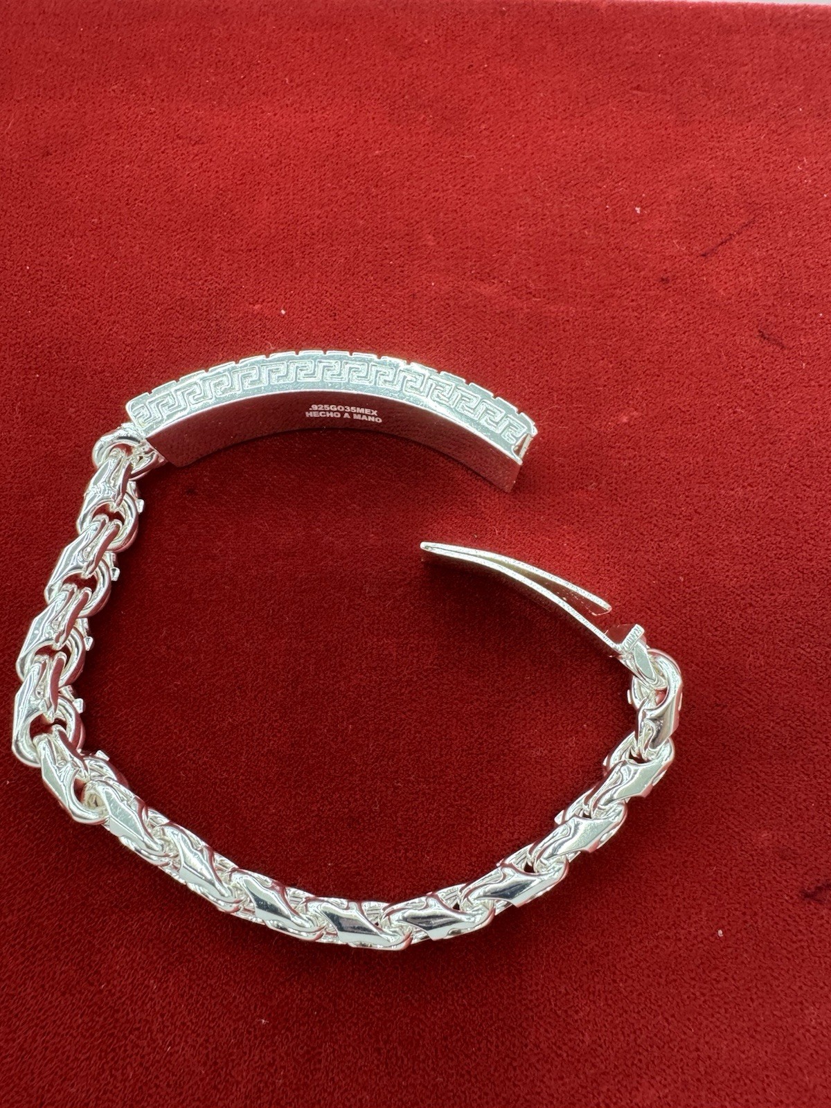 CHINO GREEK SIDE ID BRACELET .925 SILVER