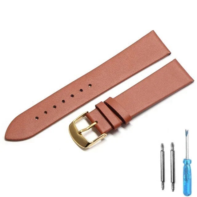 12–22mm Watchband Bracelet Soft Smooth Band Genuine Leather Watch Strap