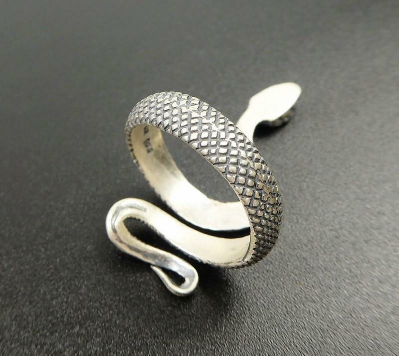 Handmade Sterling Silver Snake Wrap Ring Adjustable Women Men Great Details