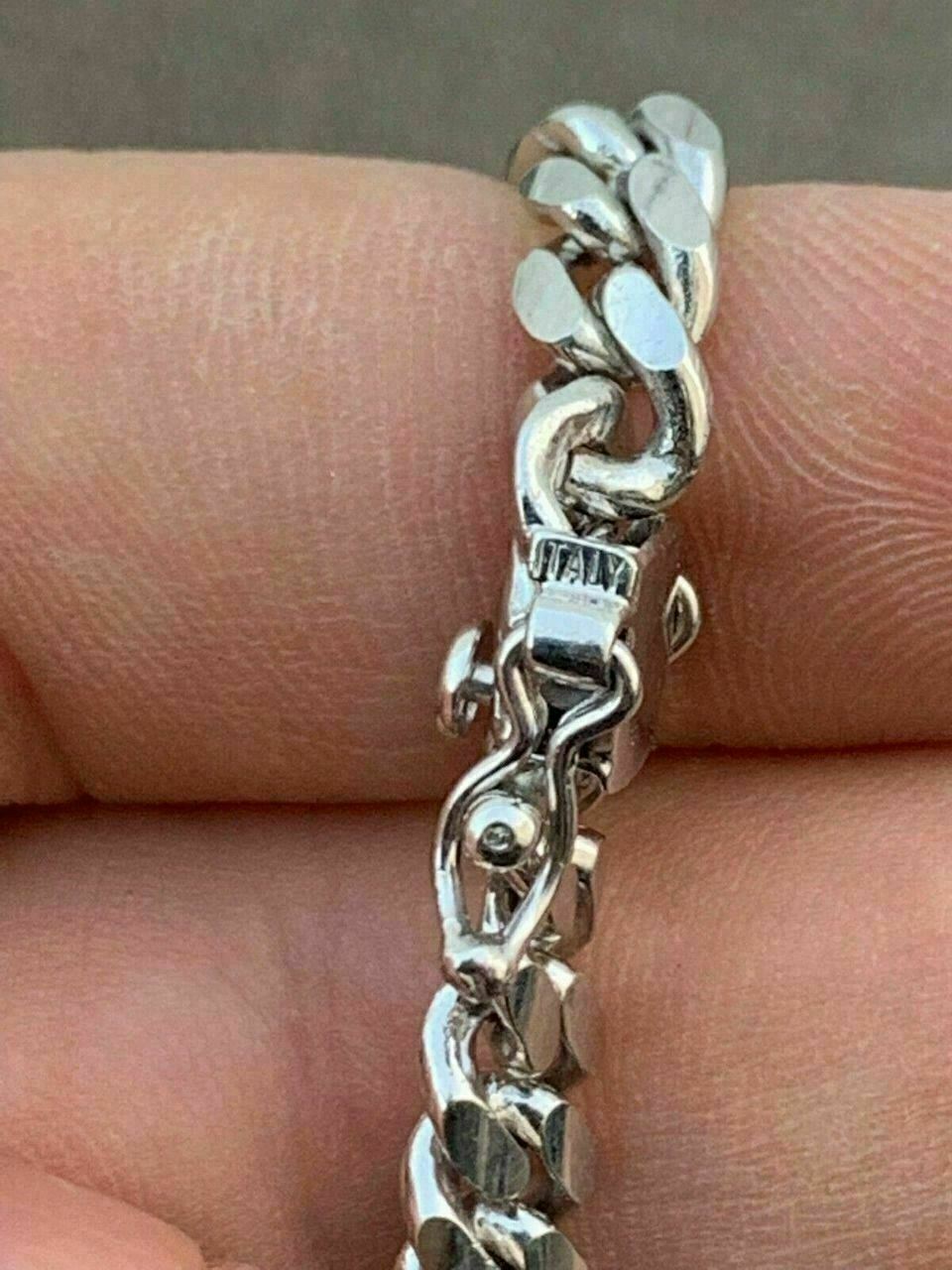 Miami Cuban Link Chain Real Solid 925 Silver ITALY Heavy 6mm 18-30″ Box Lock