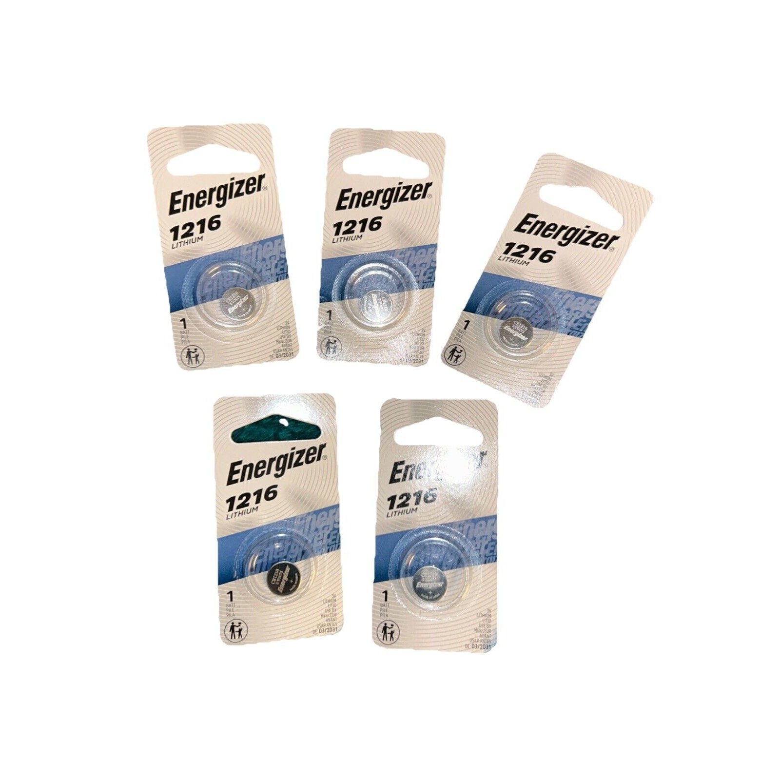 5 Energizer CR1216 BR1216 DL1216B ECR1216BP 3V Lithium Coin Cell Button Battery