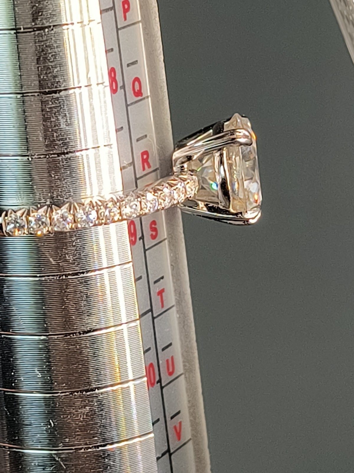 Cubic Zirconia Solitaire w/ C Accents 925 Silver Engagement Ring Size 8.75 3.0g