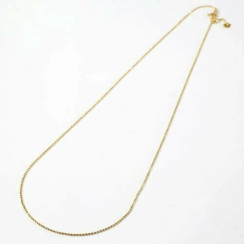 18K Solid Yellow Gold 0.9mm 8-sided Ball Chain Necklace Adjustable 17.75″ Japan