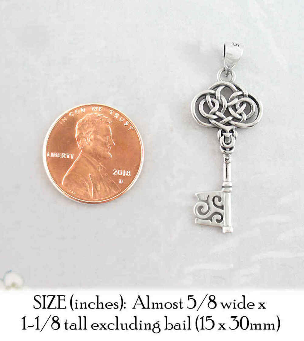 Celtic Knot Key Triskelion Pendant ONLY No CHAIN Antique Vintage Style