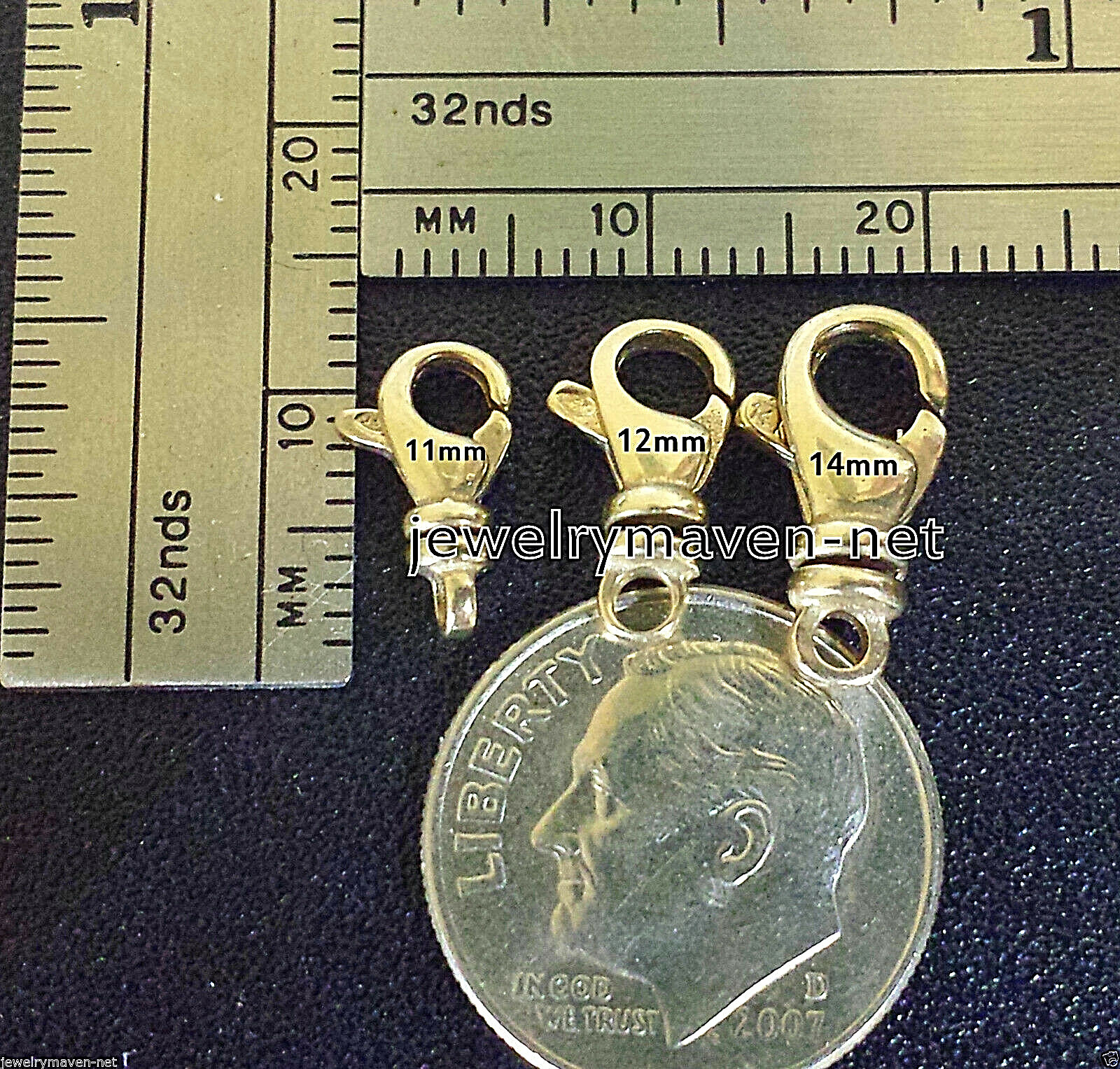 14mm 14k Medium Solid Yellow Gold Swivel Lobster Trigger Clasp Italy