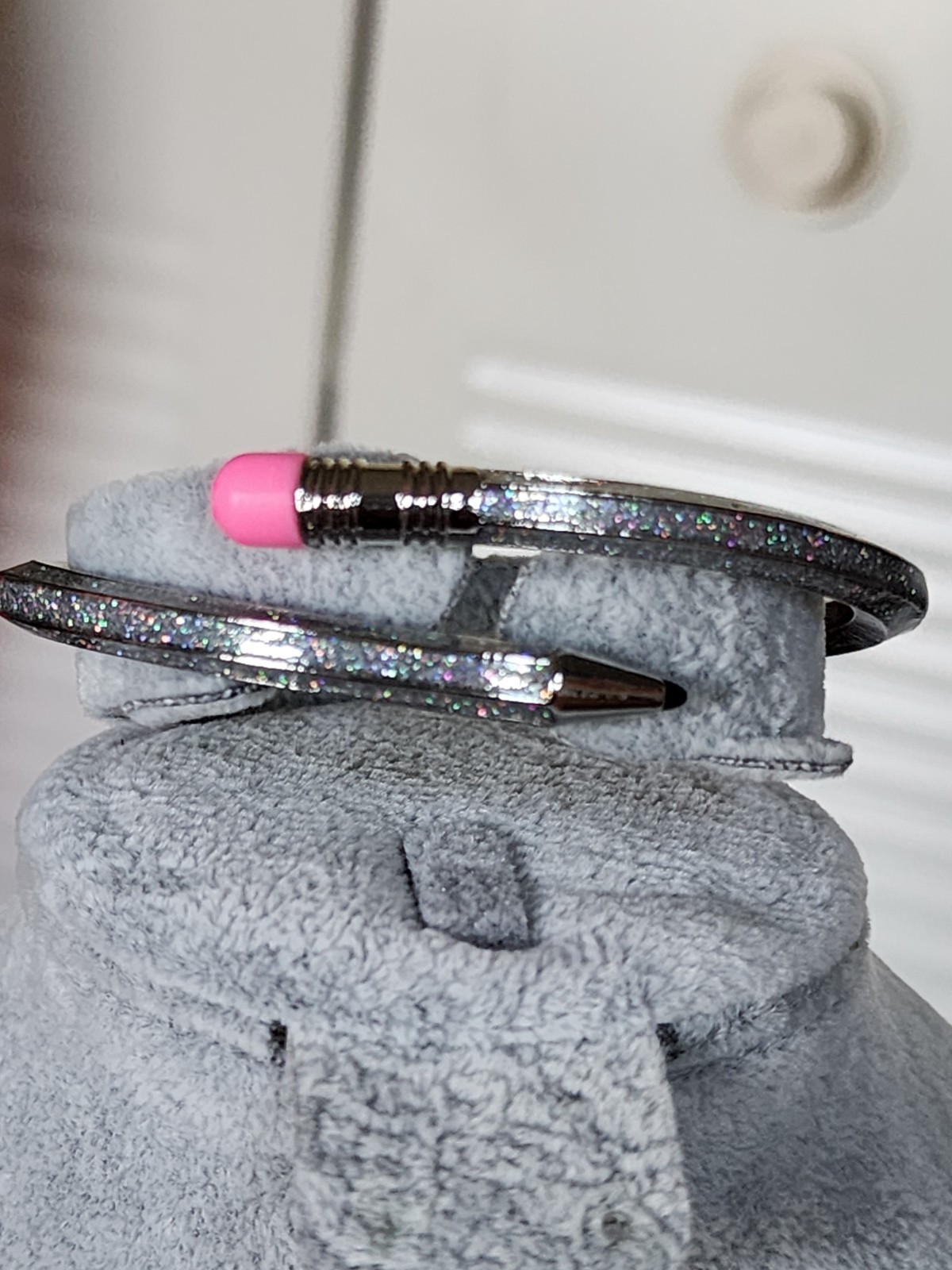 Gray Glitter Pencil Wrap Bracelet – Pink Eraser – NWOT