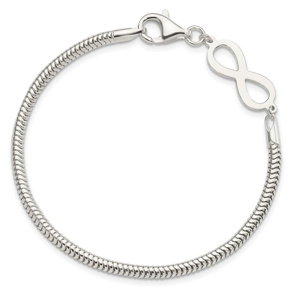 Reflection Beads Sterling Silver Infinity Symbol Bracelet