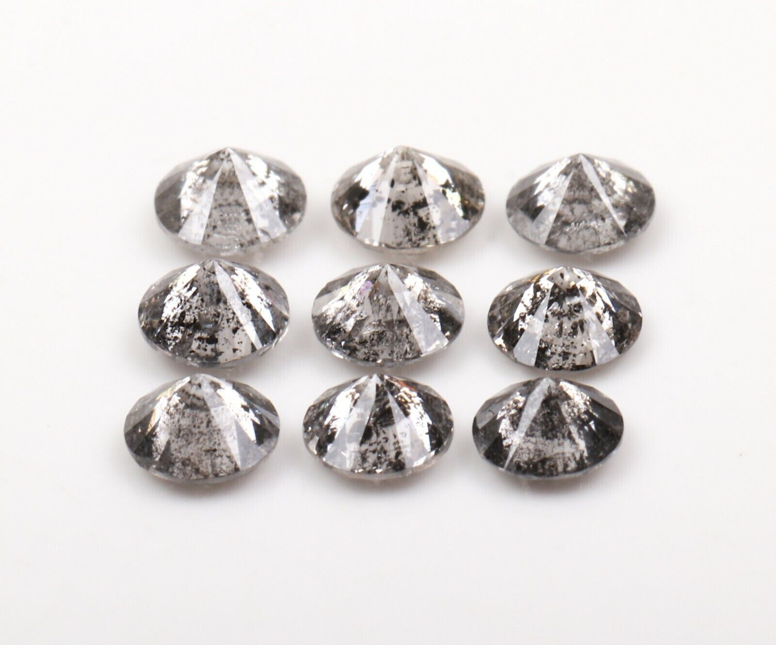 Salt Pepper Natural Diamond 2 Pcs 1.5MM Round Diamond – New Buyer Trial Listing