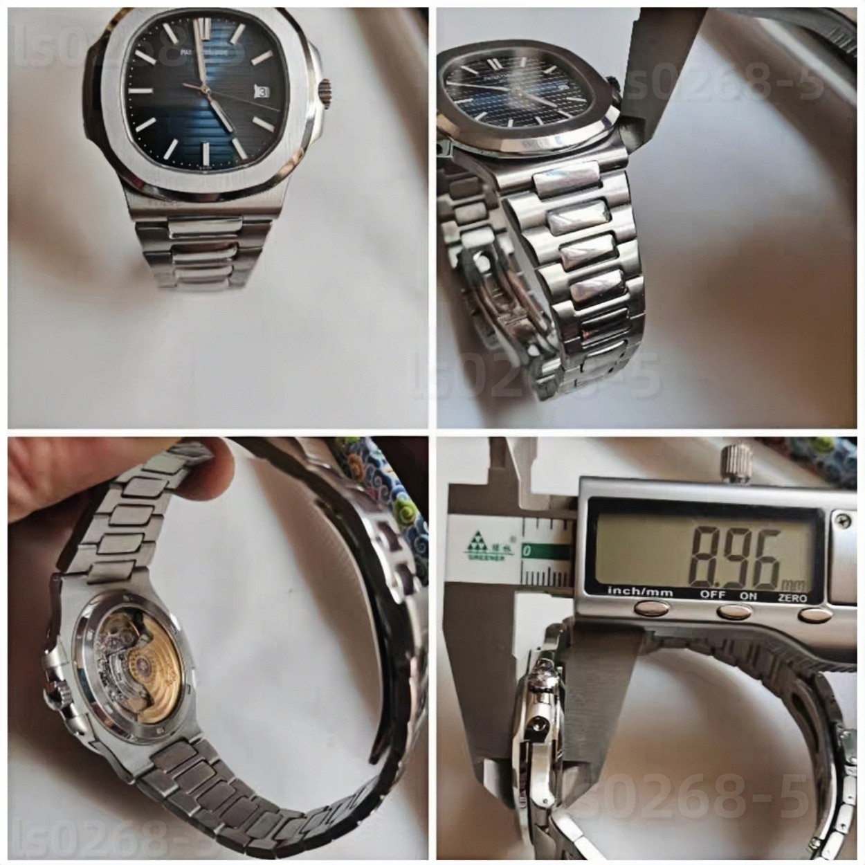 DIY SET for 2824 watch case + dial + hands + Strap sapphire 40mm