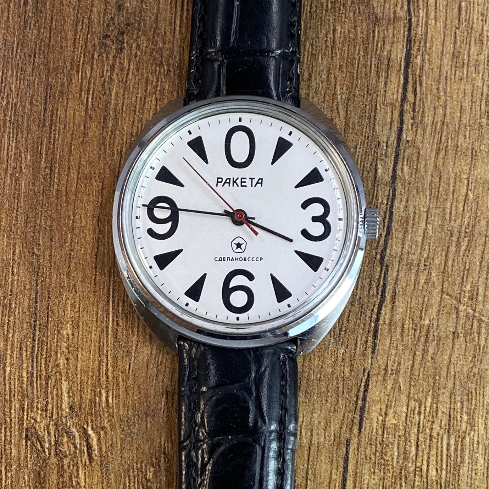 Raketa Big Zero mechanical cal. 2628H vintage Soviet Era mens wristwatch