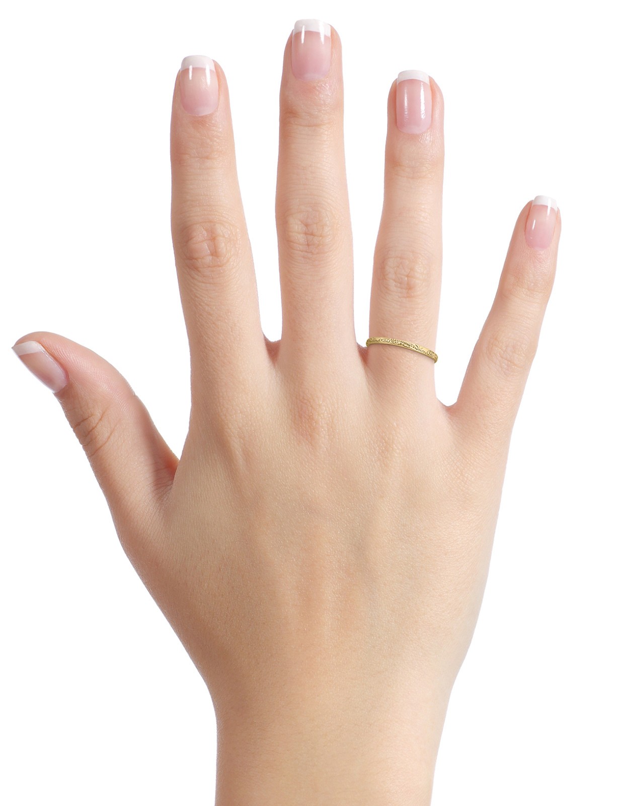 Solid 10K Women’s Yellow Gold Engraved Hawaiian Scroll Ring 2mm Midi Size 1 – 12