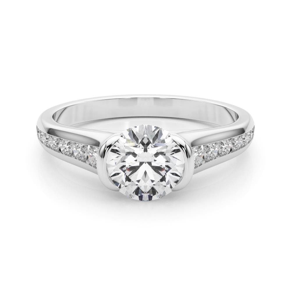 VS F 1.35-2.35 Ct Engagement Wedding Ring Round Lab Grown Diamond 14K Solid Gold