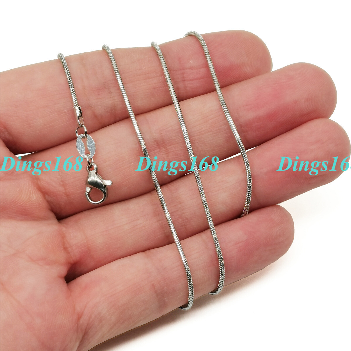 Solid 925 Sterling Silver HypoAllergenic Italian 1.2mm Thin Snake Chain Necklace