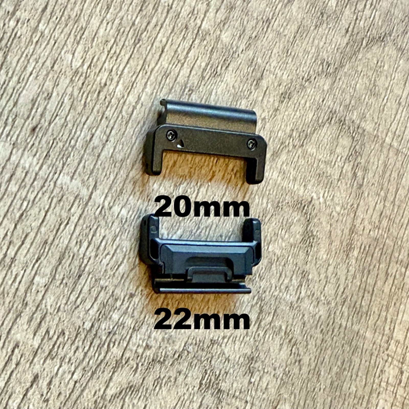 22mm Quick Fit Connectors for Garmin Watch Black Stainless Steel Strap Adapters