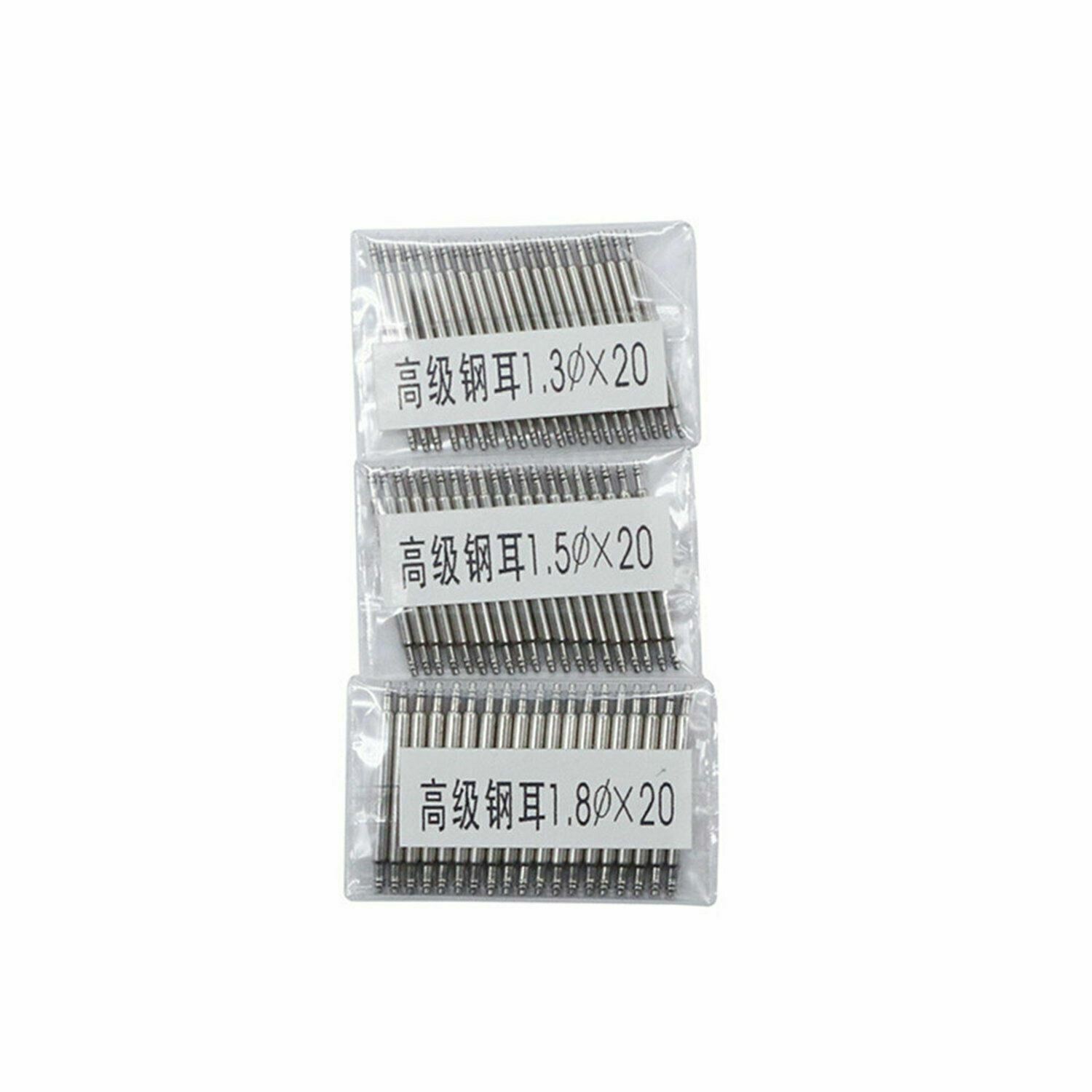 20pcs 1.3mm 1.5mm 1.8mm Solid Stainless Steel Watch Band Spring Bar Pins 10-27mm